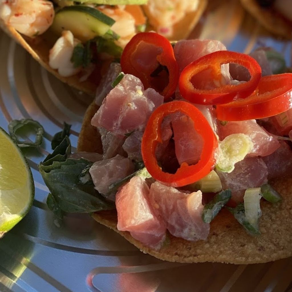 Ahi Tuna Tostada, Tomatillos & Fresno Chiles | OC Wild Seafood