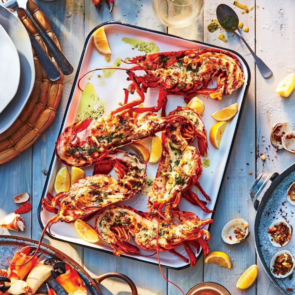 Grilled Spiny Lobster with Herbed Oil | OC Wild Seafood Recipes