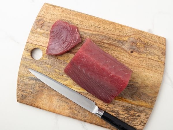 Wild-caught, sashimi-grade ahi tuna loin
